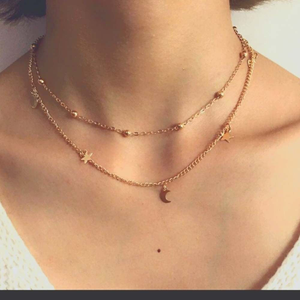 Stainless steel necklace layered